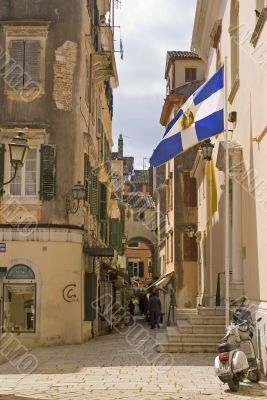 Old street in Kerkyra, Corfu, Greece