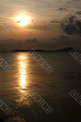 Sunset on mediterranean sea