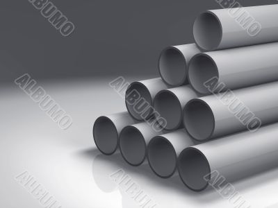 Steel pipes.