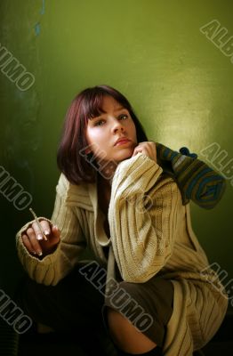 The beautiful brunette