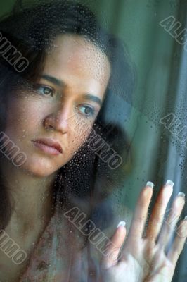 The girl behind glass