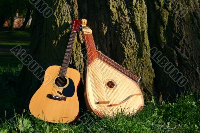 two instrumets near tree