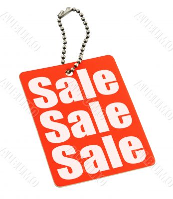 Sale tag on white