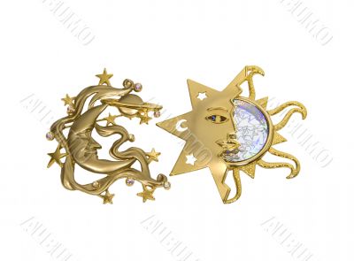 Sun and the moon sparkle