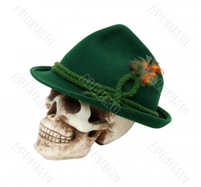 Felt Alpine hat on skull