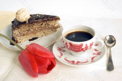 Piece of chocolate cake