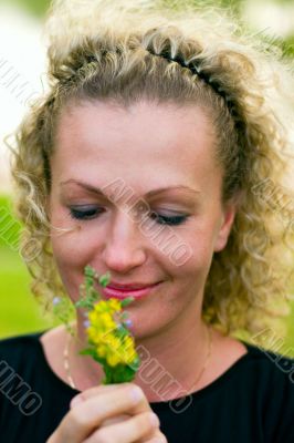 woman with flowers