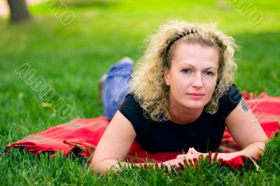 woman on green grass
