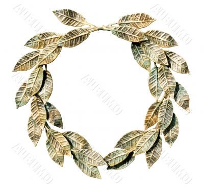 Bronzed laurel wreath.