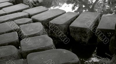 Stones in japanese garden