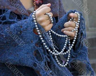 Beads in hands