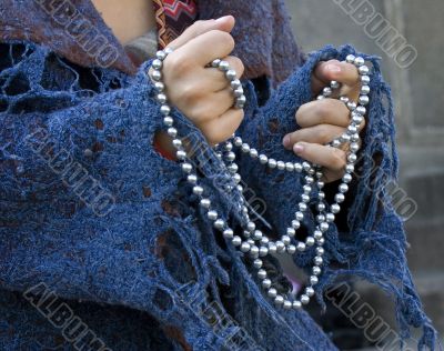 Beads in hands