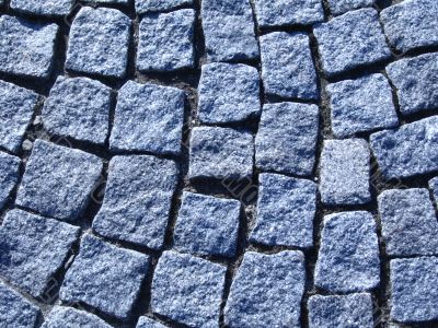 blue paving blocks