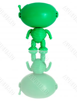 Plastic green figure of the alien