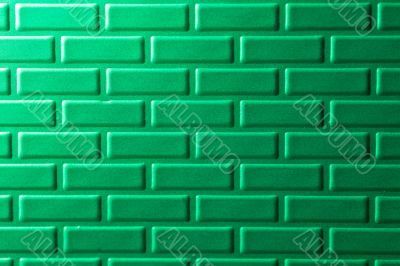 Wall of metallic bricks