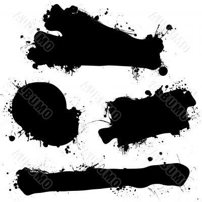 ink splat black blank
