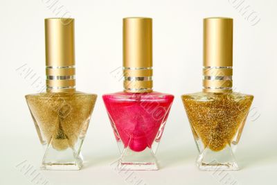 Three bottles with nail varnish