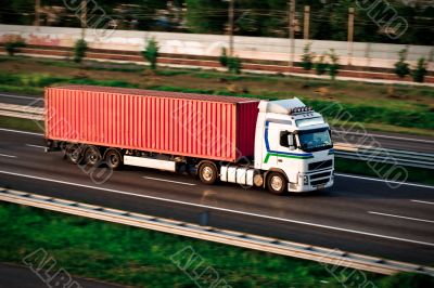 Freight truck on motorway