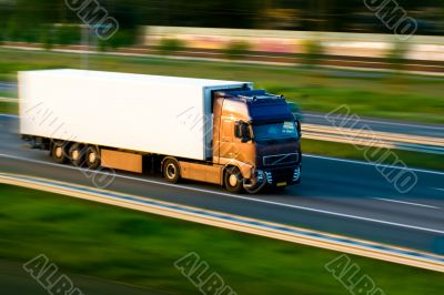 Freight truck on motorway