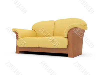Sofa over white