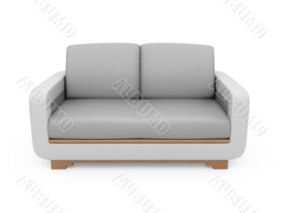 Sofa over white