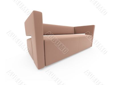 Sofa over white
