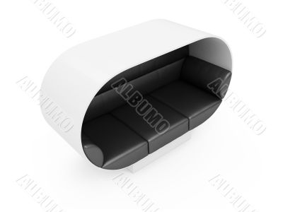 Sofa over white