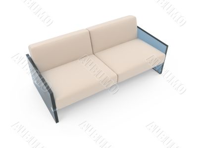 Sofa over white
