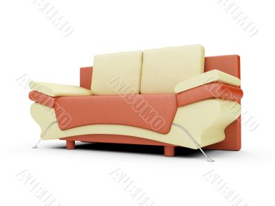 Sofa over white