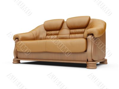 Sofa over white
