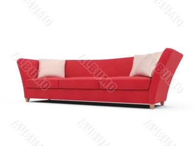 Sofa over white