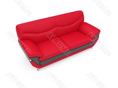 Sofa over white