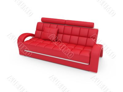 Sofa over white