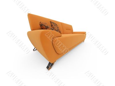 Sofa over white