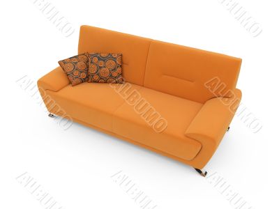 Sofa over white