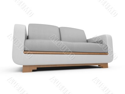 Sofa over white