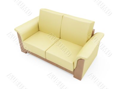 Sofa over white