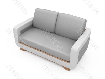 Sofa over white