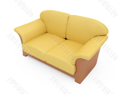 Sofa over white