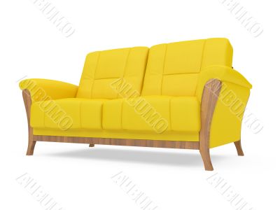 Sofa over white