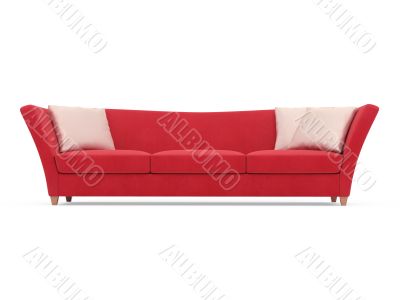 Sofa over white