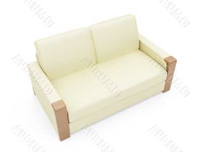 Sofa over white