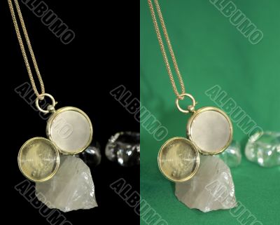 Golden locket with chain