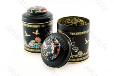 Green leaf tea Jar