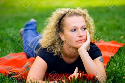 woman on green grass