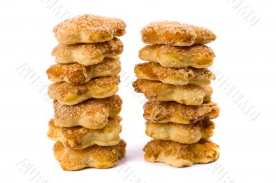 two stacks of cookies