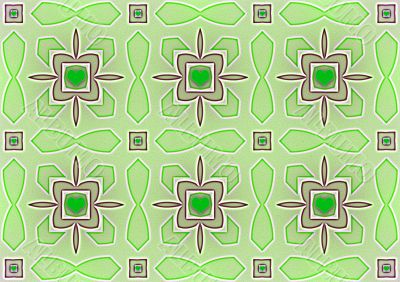  Pattern green hearts
