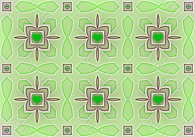  Pattern green hearts