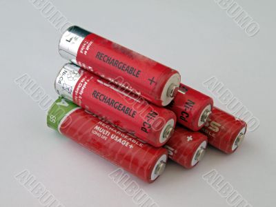 Six rechargeable batteries.