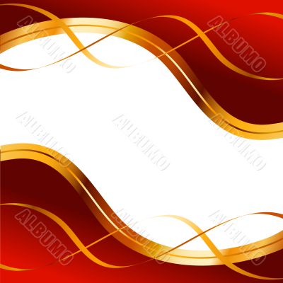 Background with gold ribbons